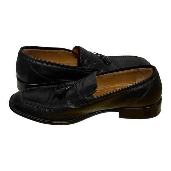 Mezlan Black Leather Tassel Loafers Men’s Size 8.5M Slip-On Dress Shoes - Picture 7 of 10